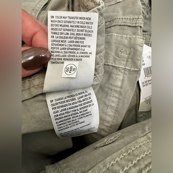 American Eagle High Rise Wide Leg Jogger Cargos Pants Size 000S - Picture 6 of 10